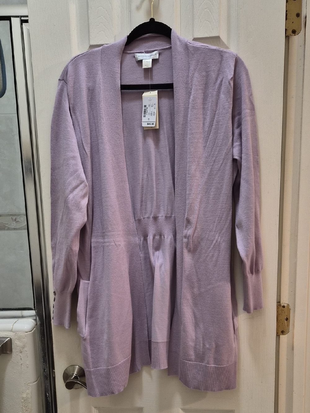 Christopher & Banks Lavender Open-Front Cardigan